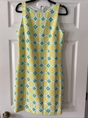 Sail to Sable Yellow & Green Lemon-Print Sleeveless Midi Dress
